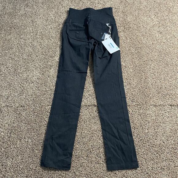 Diesel Osillo Pants Womens 28 Black High Rise Wide Waistband Button Front Denim - Picture 2 of 9